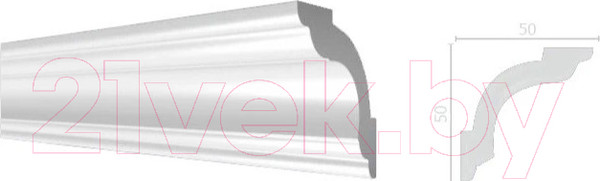 Изображение товара Плинтус потолочный Decor-Dizayn DD42 (50x50x2000)