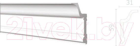 Изображение товара Плинтус потолочный Decor-Dizayn DD501 (59x31x2000)