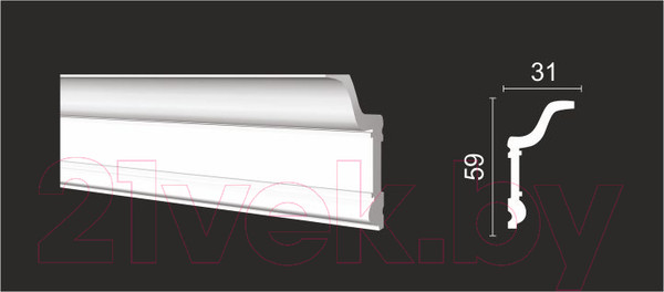 Изображение товара Плинтус потолочный Decor-Dizayn DD501 (59x31x2000)