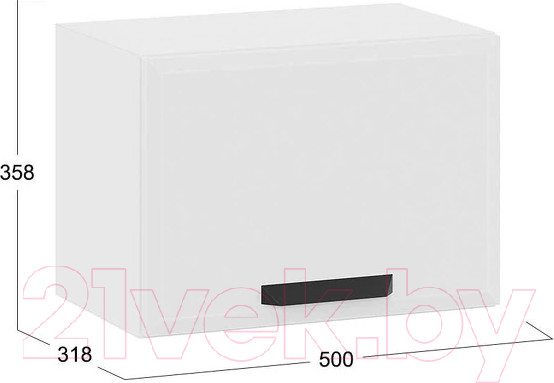 Изображение товара Шкаф под вытяжку ТриЯ Тиана 1В5Г (белый/белый супермат)