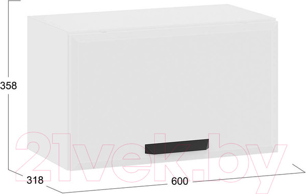 Изображение товара Шкаф под вытяжку ТриЯ Тиана 1В6Г (белый/белый супермат)