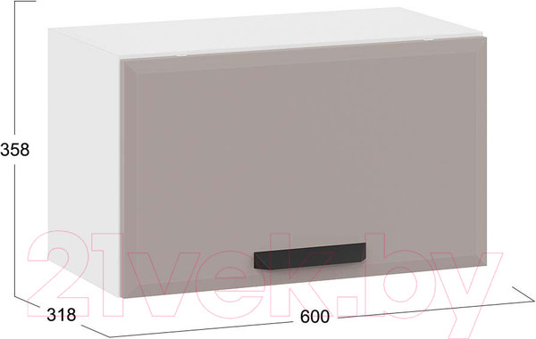 Изображение товара Шкаф под вытяжку ТриЯ Тиана 1В6Г (белый/мокко супермат)