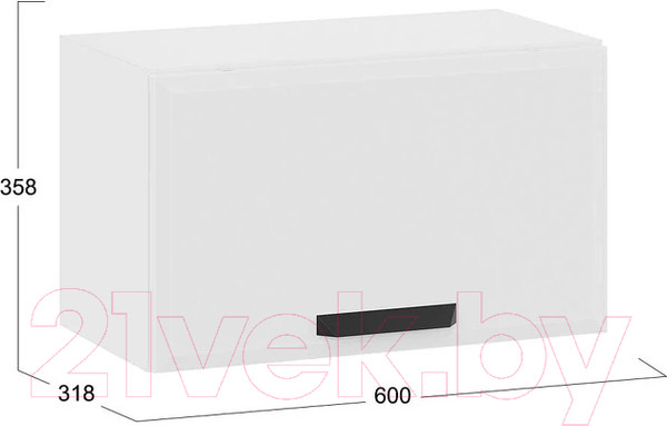 Изображение товара Шкаф навесной для кухни ТриЯ Тиана 1В6ГП (белый/белый супермат)