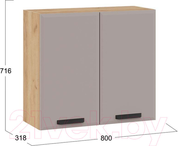 Изображение товара Шкаф навесной для кухни ТриЯ Тиана 1В8 (дуб крафт золотой/мокко супермат)