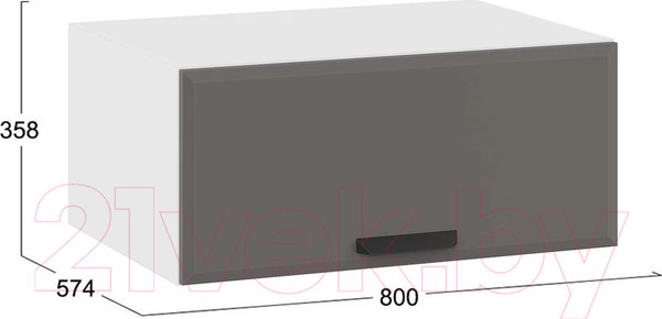 Изображение товара Шкаф навесной для кухни ТриЯ Тиана 1В8ГП (белый/асфальт супермат)