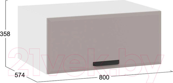 Изображение товара Шкаф навесной для кухни ТриЯ Тиана 1В8ГП (белый/мокко супермат)