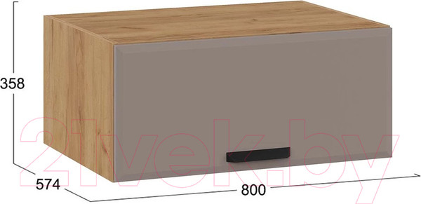 Изображение товара Шкаф навесной для кухни ТриЯ Тиана 1В8ГП (дуб крафт золотой/мокко супермат)