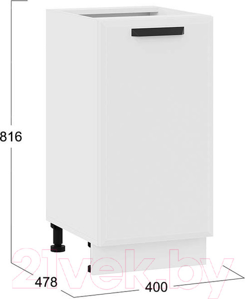 Изображение товара Шкаф-стол кухонный ТриЯ Тиана 1Н4 (белый/белый супермат)