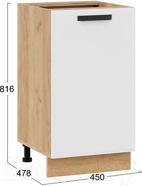 Изображение товара Шкаф-стол кухонный ТриЯ Тиана 1Н45 (дуб крафт золотой/белый супермат)