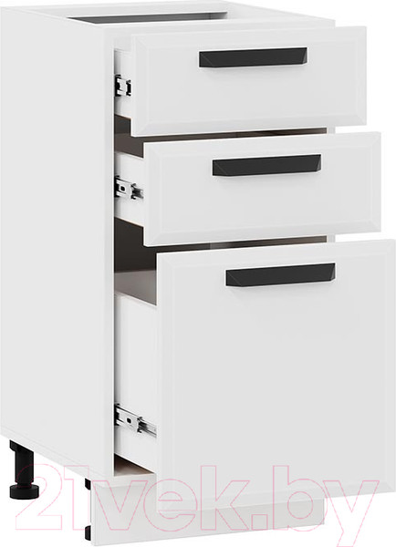 Изображение товара Шкаф-стол кухонный ТриЯ Тиана 1Н4Я3 (белый/белый супермат)