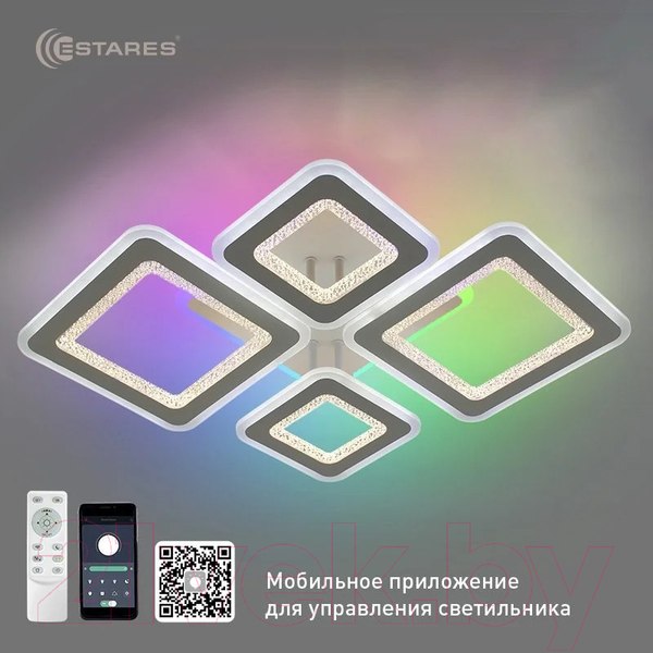 Изображение товара Люстра Estares Oval Double RGB120W 5S-APP-700x500x72WHITE/WHITE/BULB-220-IP20