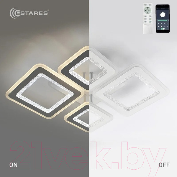 Изображение товара Люстра Estares Oval Double RGB120W 5S-APP-700x500x72WHITE/WHITE/BULB-220-IP20
