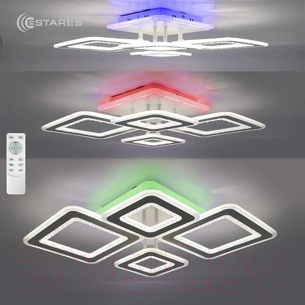 Изображение товара Люстра Estares Oval Double RGB120W 5S-APP-700x500x72WHITE/WHITE/BULB-220-IP20