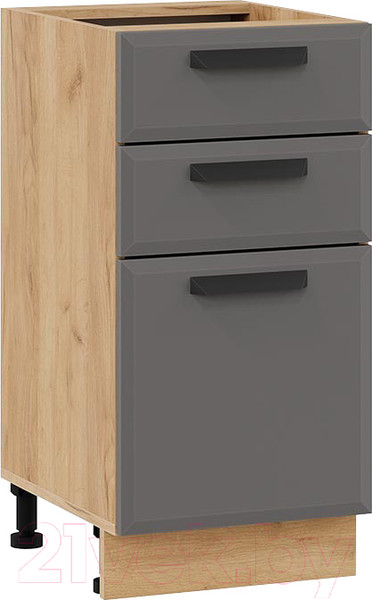 Изображение товара Шкаф-стол кухонный ТриЯ Тиана 1Н4Я3 (дуб крафт золотой/асфальт супермат)