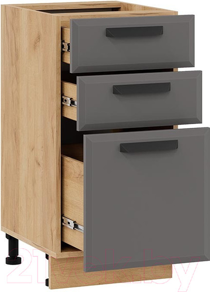 Изображение товара Шкаф-стол кухонный ТриЯ Тиана 1Н4Я3 (дуб крафт золотой/асфальт супермат)