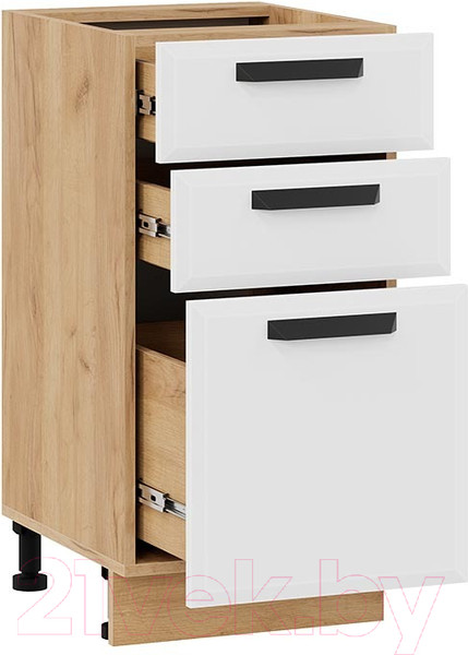 Изображение товара Шкаф-стол кухонный ТриЯ Тиана 1Н4Я3 (дуб крафт золотой/белый супермат)