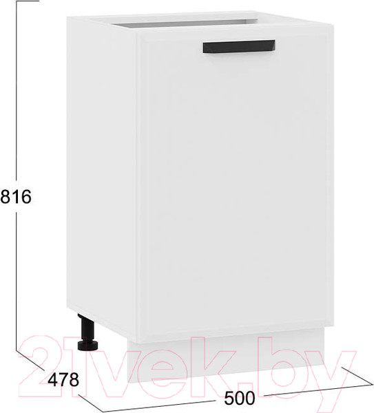 Изображение товара Шкаф-стол кухонный ТриЯ Тиана 1Н5 (белый/белый супермат)