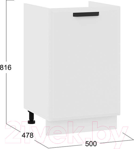 Изображение товара Шкаф под мойку ТриЯ Тиана 1Н5М (белый/белый супермат)