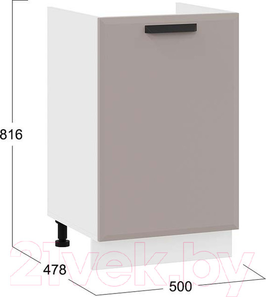 Изображение товара Шкаф под мойку ТриЯ Тиана 1Н5М (белый/мокко супермат)