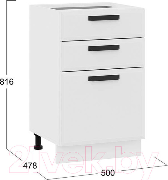 Изображение товара Шкаф-стол кухонный ТриЯ Тиана 1Н5Я3 (белый/белый супермат)