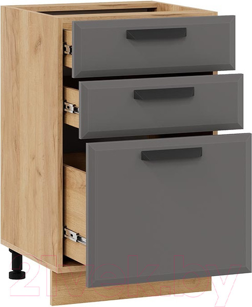 Изображение товара Шкаф-стол кухонный ТриЯ Тиана 1Н5Я3 (дуб крафт золотой/асфальт супермат)