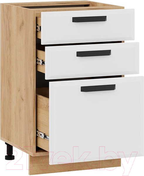 Изображение товара Шкаф-стол кухонный ТриЯ Тиана 1Н5Я3 (дуб крафт золотой/белый супермат)