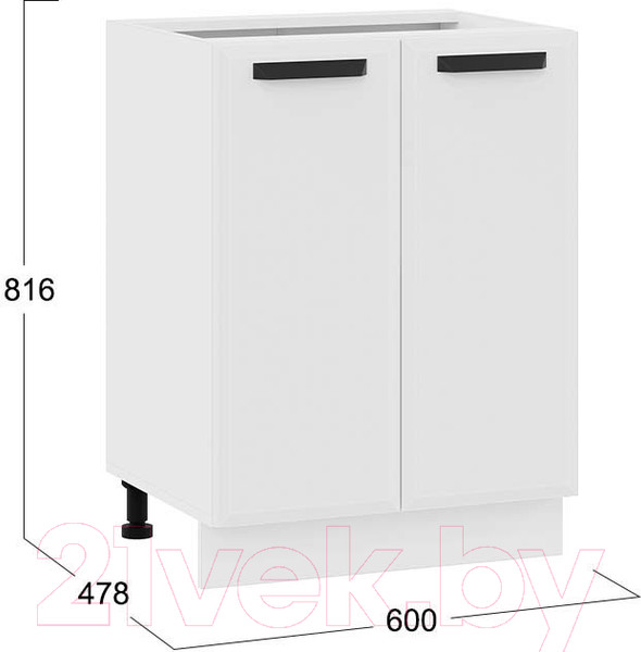 Изображение товара Шкаф-стол кухонный ТриЯ Тиана 1Н6 (белый/белый супермат)