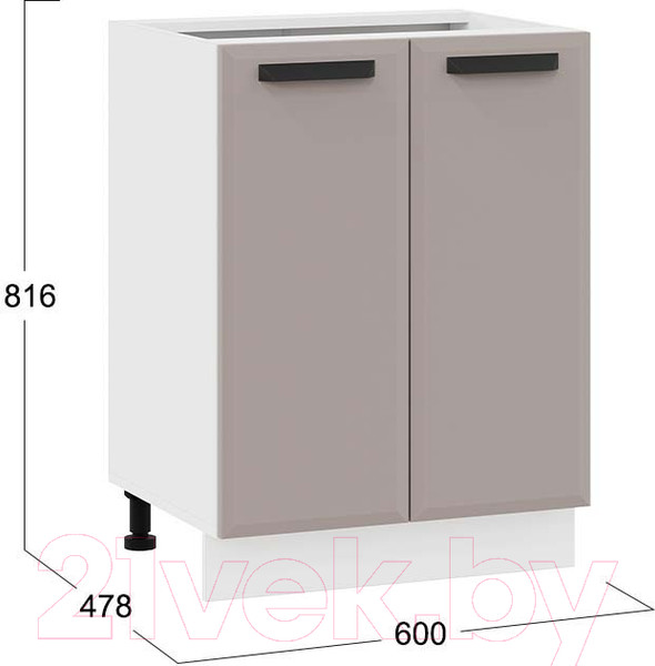 Изображение товара Шкаф-стол кухонный ТриЯ Тиана 1Н6 (белый/мокко супермат)