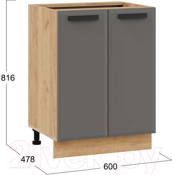 Изображение товара Шкаф-стол кухонный ТриЯ Тиана 1Н6 (дуб крафт золотой/асфальт супермат)