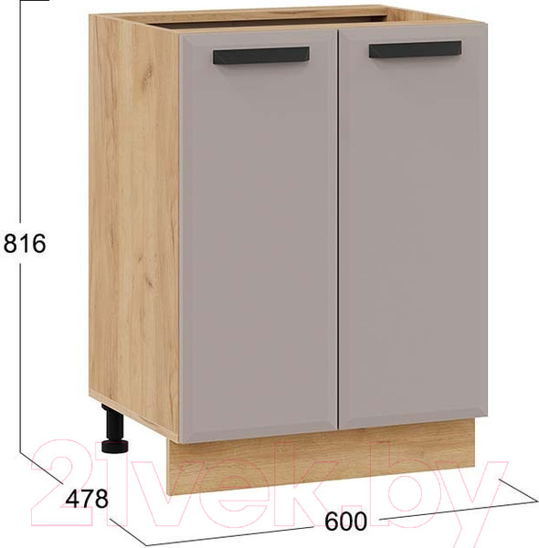 Изображение товара Шкаф-стол кухонный ТриЯ Тиана 1Н6 (дуб крафт золотой/мокко супермат)