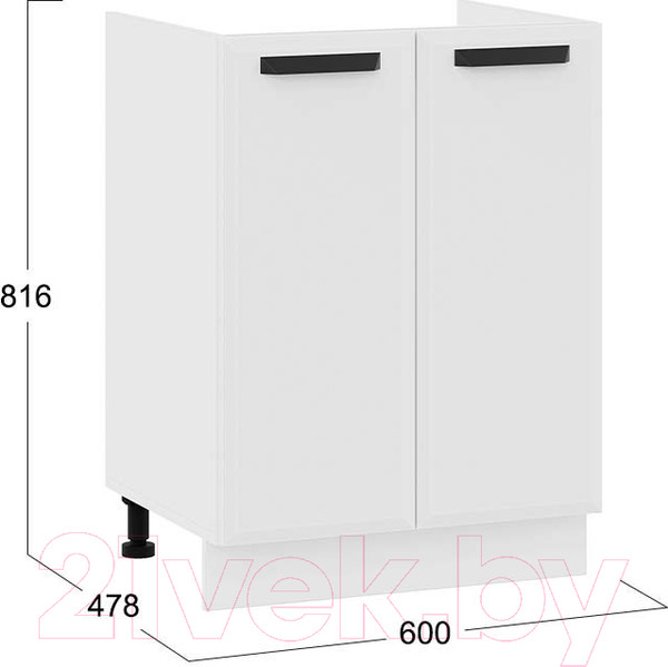 Изображение товара Шкаф под мойку ТриЯ Тиана 1Н6М (белый/белый супермат)