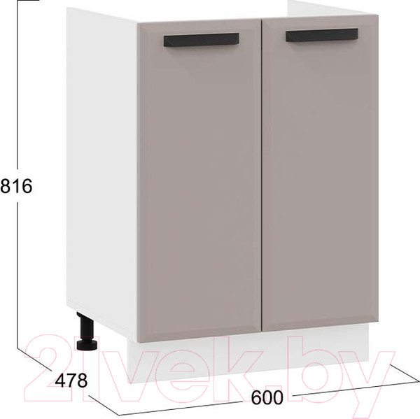 Изображение товара Шкаф под мойку ТриЯ Тиана 1Н6М (белый/мокко супермат)