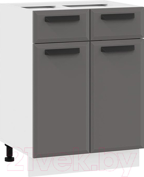 Изображение товара Шкаф-стол кухонный ТриЯ Тиана 1Н6Я1 (белый/асфальт супермат)