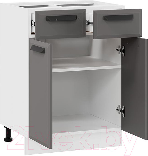 Изображение товара Шкаф-стол кухонный ТриЯ Тиана 1Н6Я1 (белый/асфальт супермат)