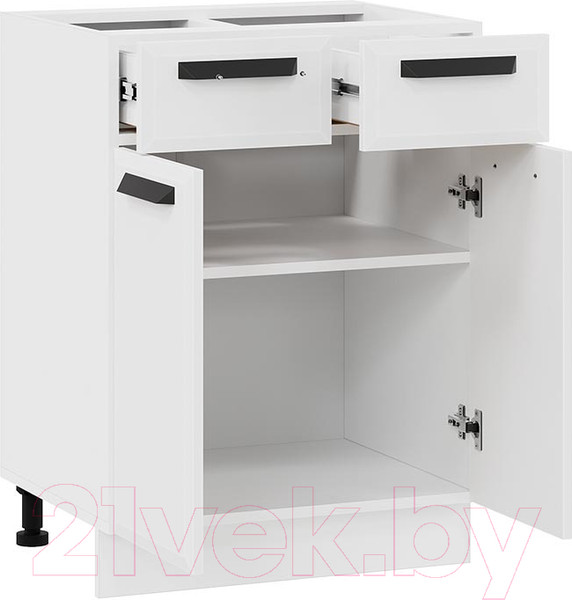 Изображение товара Шкаф-стол кухонный ТриЯ Тиана 1Н6Я1 (белый/белый супермат)
