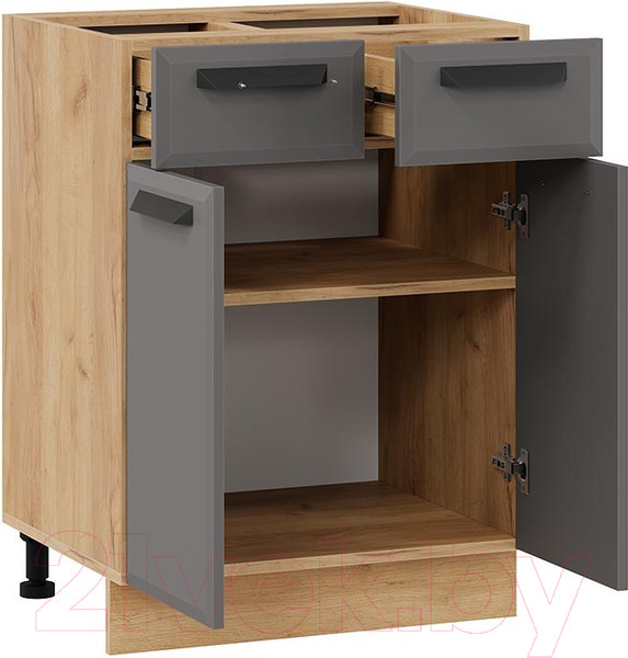 Изображение товара Шкаф-стол кухонный ТриЯ Тиана 1Н6Я1 (дуб крафт золотой/асфальт супермат)