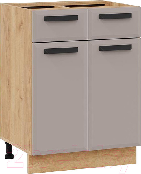 Изображение товара Шкаф-стол кухонный ТриЯ Тиана 1Н6Я1 (дуб крафт золотой/мокко супермат)