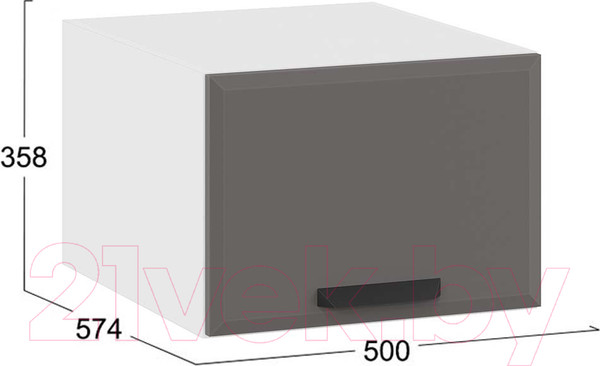 Изображение товара Шкаф навесной для кухни ТриЯ Тиана 1В5ГП (белый/асфальт супермат)