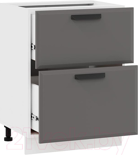 Изображение товара Шкаф-стол кухонный ТриЯ Тиана 1Н6Я2 (белый/асфальт супермат)