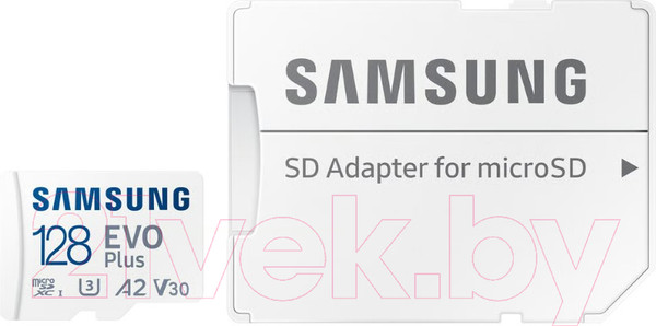 Изображение товара Карта памяти Samsung EVO Plus microSDXC 128GB + адаптер (MB-MC128SA/APC)