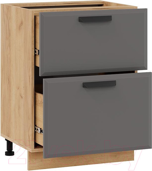 Изображение товара Шкаф-стол кухонный ТриЯ Тиана 1Н6Я2 (дуб крафт золотой/асфальт супермат)