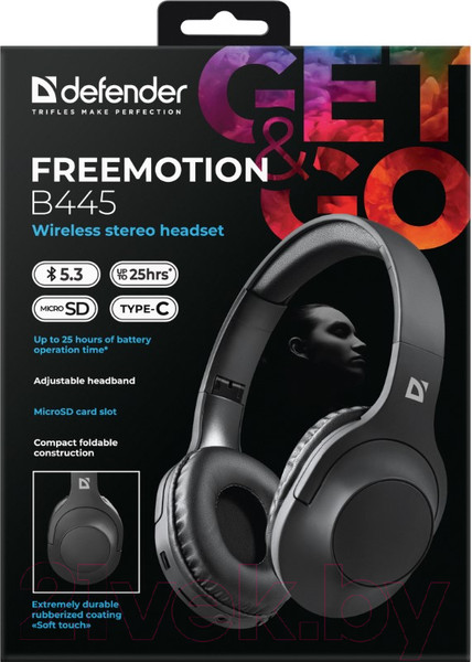 Изображение товара Беспроводные наушники Defender FreeMotion B445 / 63445 (черный)