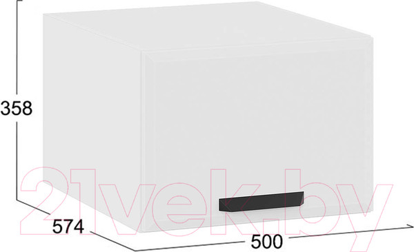 Изображение товара Шкаф навесной для кухни ТриЯ Тиана 1В5ГП (белый/белый супермат)