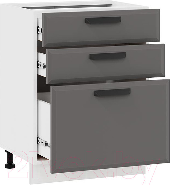 Изображение товара Шкаф-стол кухонный ТриЯ Тиана 1Н6Я3 (белый/асфальт супермат)