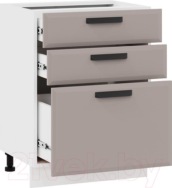 Изображение товара Шкаф-стол кухонный ТриЯ Тиана 1Н6Я3 (белый/мокко супермат)