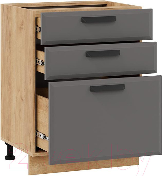 Изображение товара Шкаф-стол кухонный ТриЯ Тиана 1Н6Я3 (дуб крафт золотой/асфальт супермат)