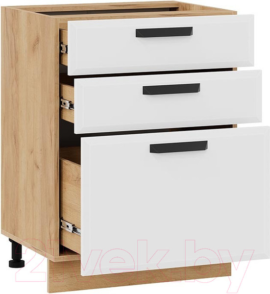 Изображение товара Шкаф-стол кухонный ТриЯ Тиана 1Н6Я3 (дуб крафт золотой/белый супермат)