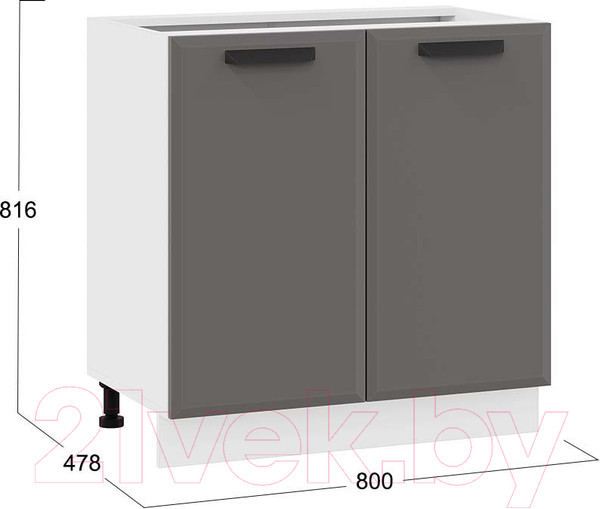 Изображение товара Шкаф-стол кухонный ТриЯ Тиана 1Н8 (белый/асфальт супермат)