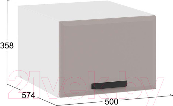 Изображение товара Шкаф навесной для кухни ТриЯ Тиана 1В5ГП (белый/мокко супермат)