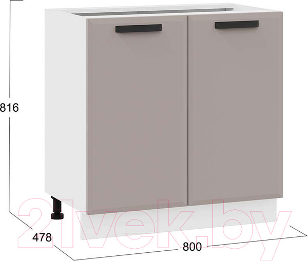 Изображение товара Шкаф-стол кухонный ТриЯ Тиана 1Н8 (белый/мокко супермат)